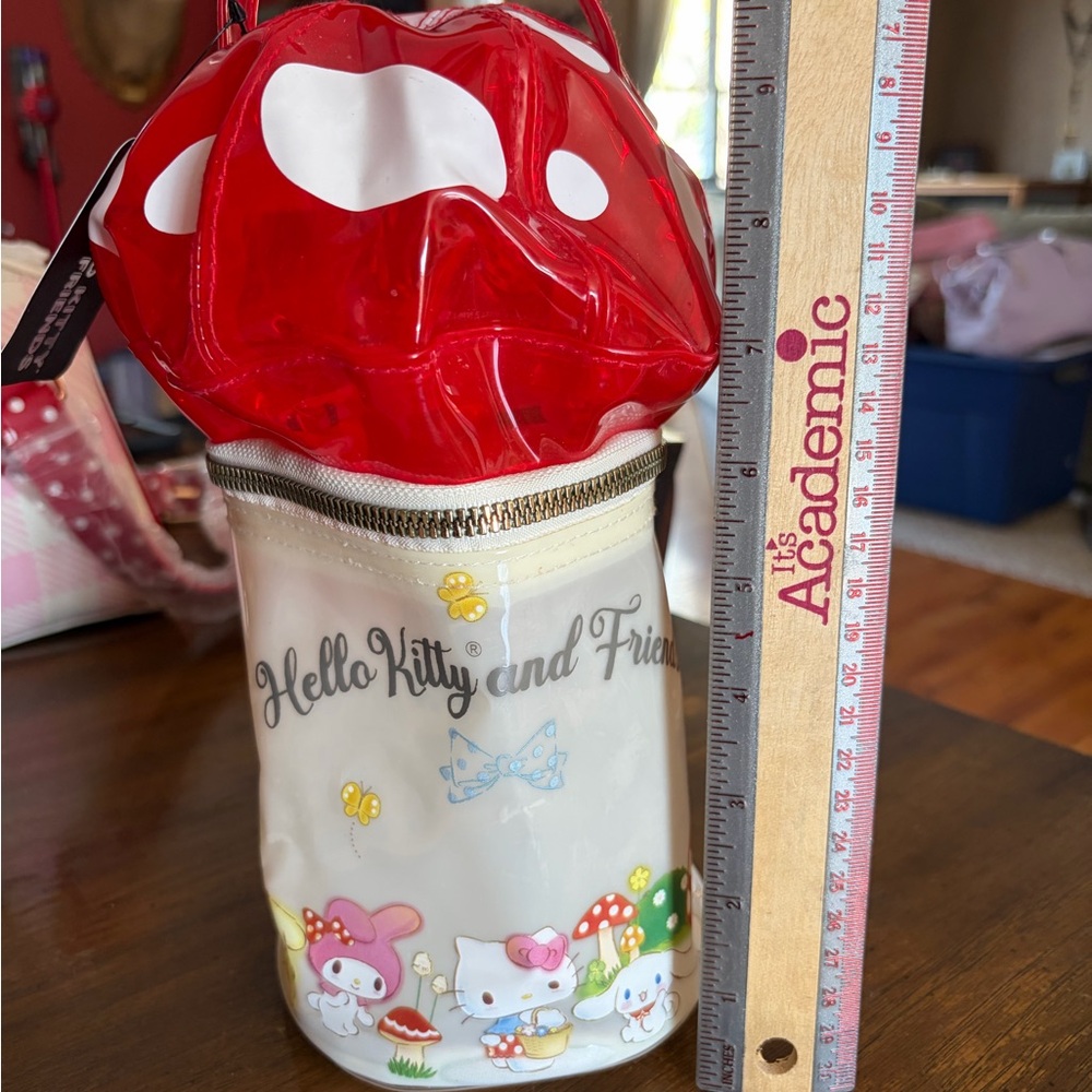 Hello Kitty Clear Cosmetic Pouch in Red, White & Cream